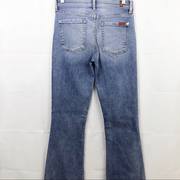 7 Seven For All Mankind Ali Flare Jeans Frayed Hem